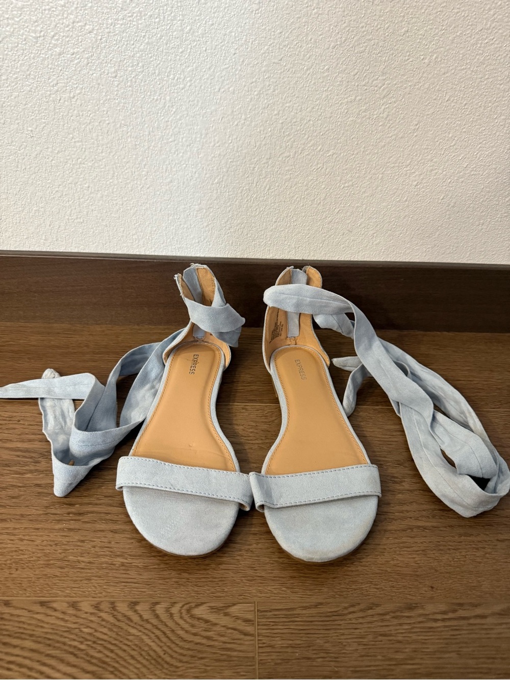 Express Light Blue Wrap-Ankle Women's Sandals